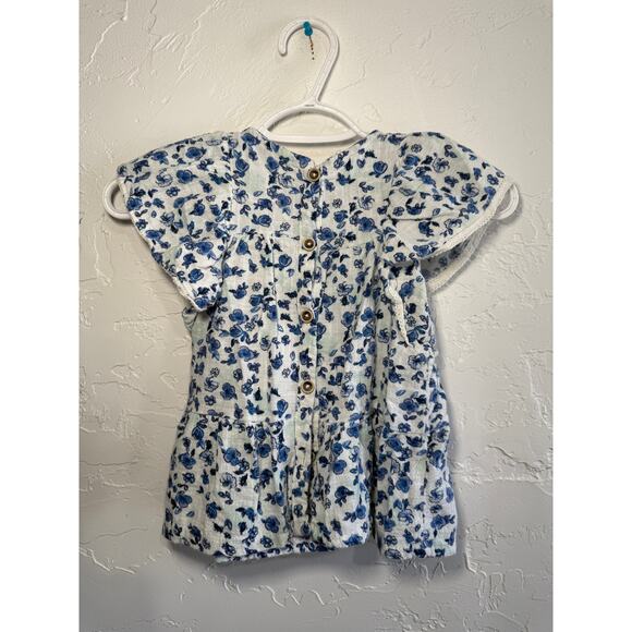 Jessica‎ Simpson girls floral ruffle babydoll blouse 6X ethereal cottagecore - Picture 4 of 5
